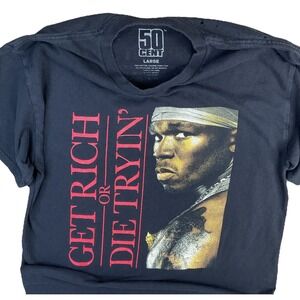 50 Cent T-Shirt‎ Get Rich Or Die Tryin' 20 Years Later Concert Graphic Tee Sz L